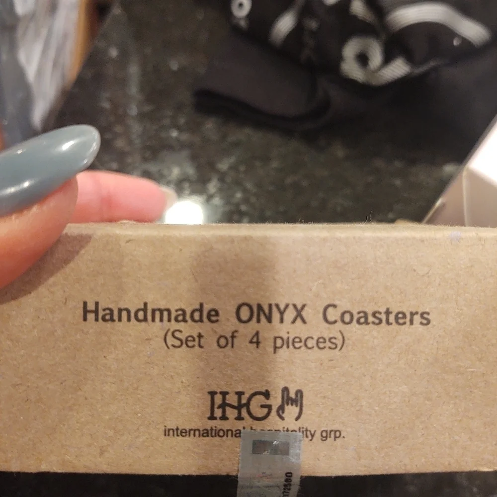 Hard Rock Hotel Brown Onyx Marble Coasters